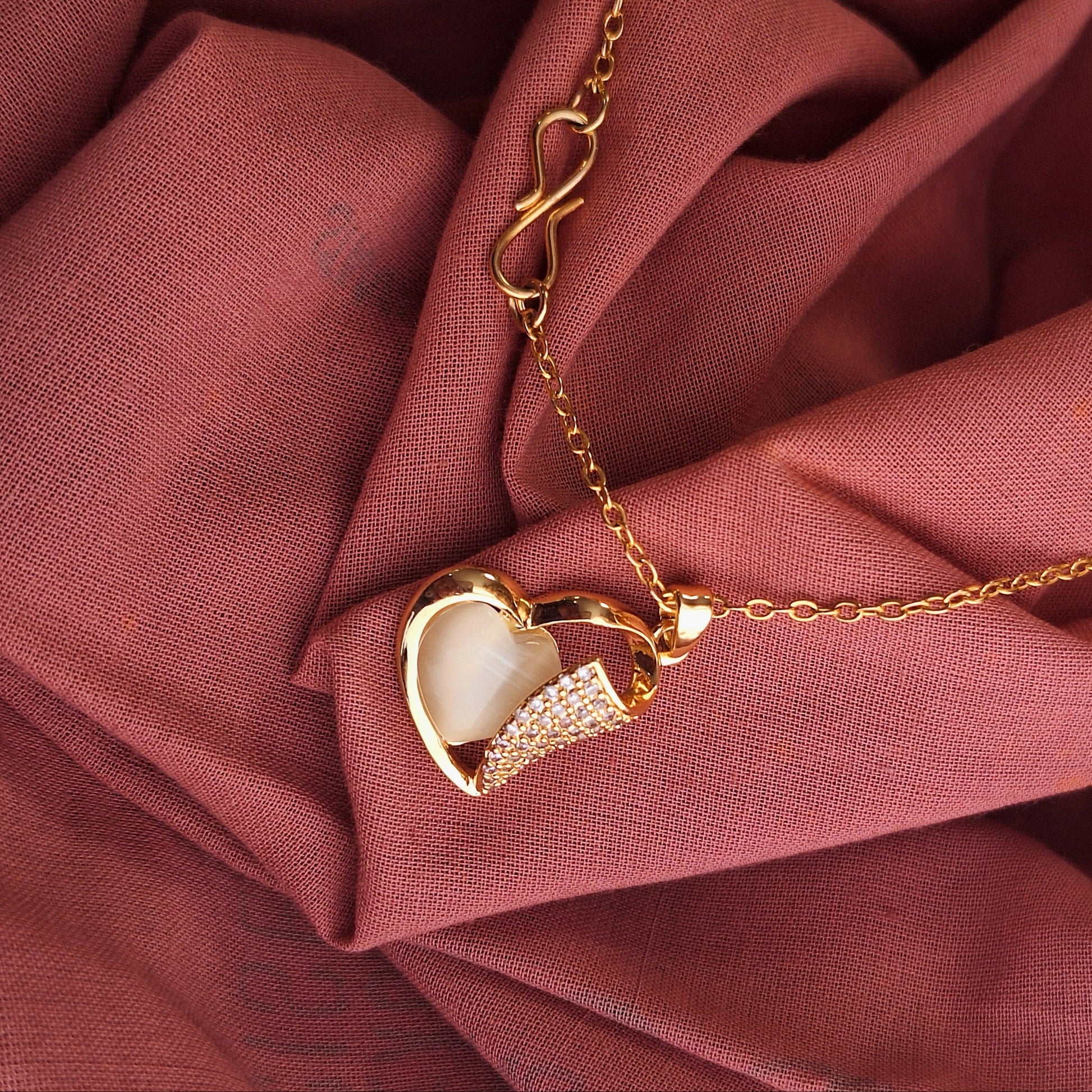 Summer Love Letter Heart Chain Pendant | Valentine Gift Metal Pendant Set