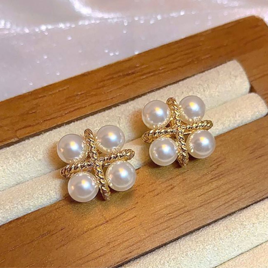 Radiant Square Pearl Earrings