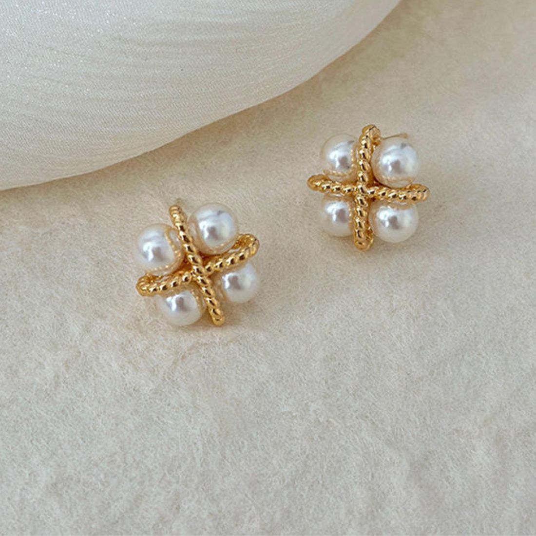 Radiant Square Pearl Earrings