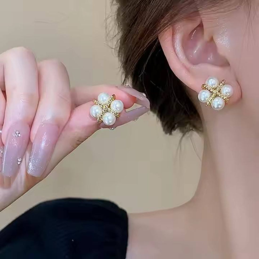 Radiant Square Pearl Earrings