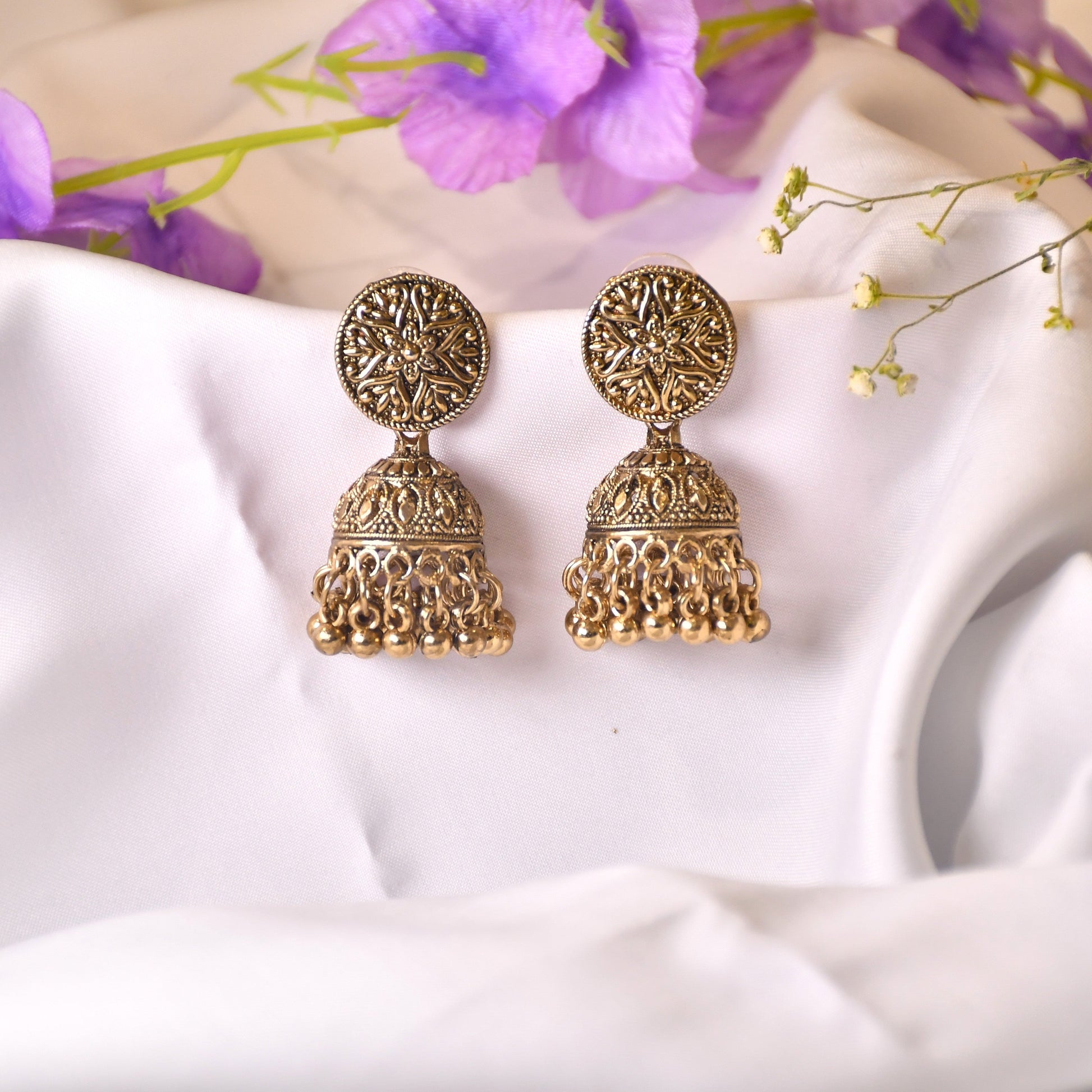 Rasika Golden Moti Jhumki