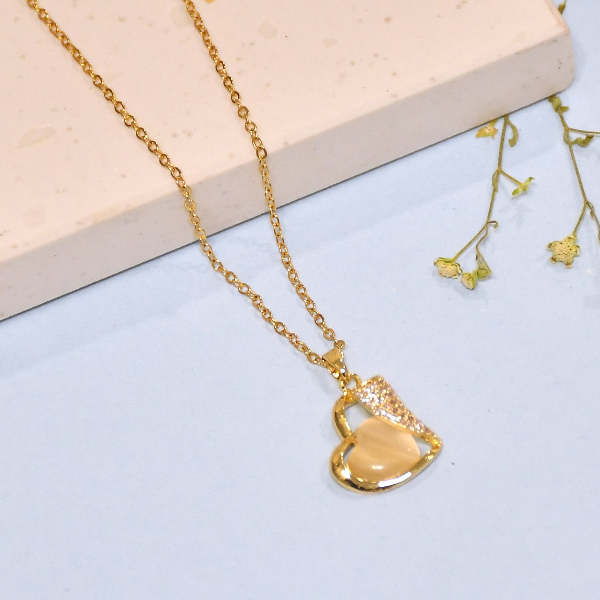 Summer Love Letter Heart Chain Pendant | Valentine Gift Metal Pendant Set