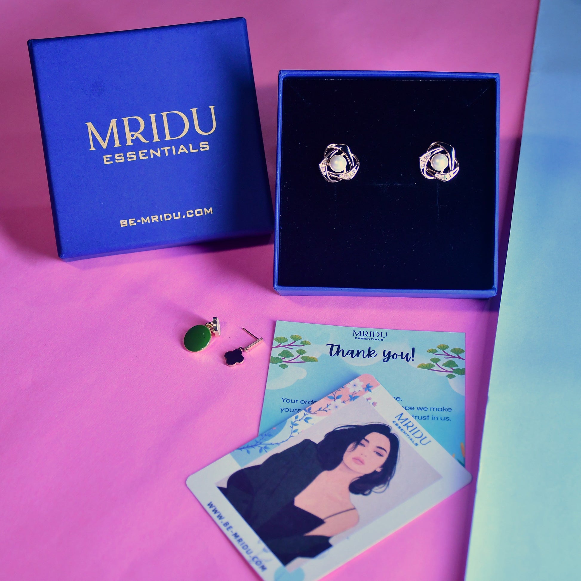 Frost drop rose gold earrings
