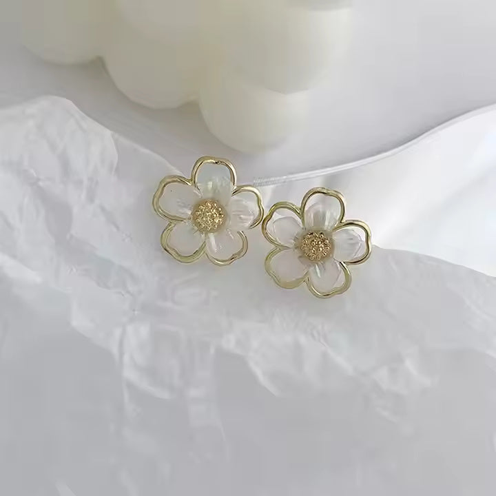 Petal Bloom Golden Finish Earrings