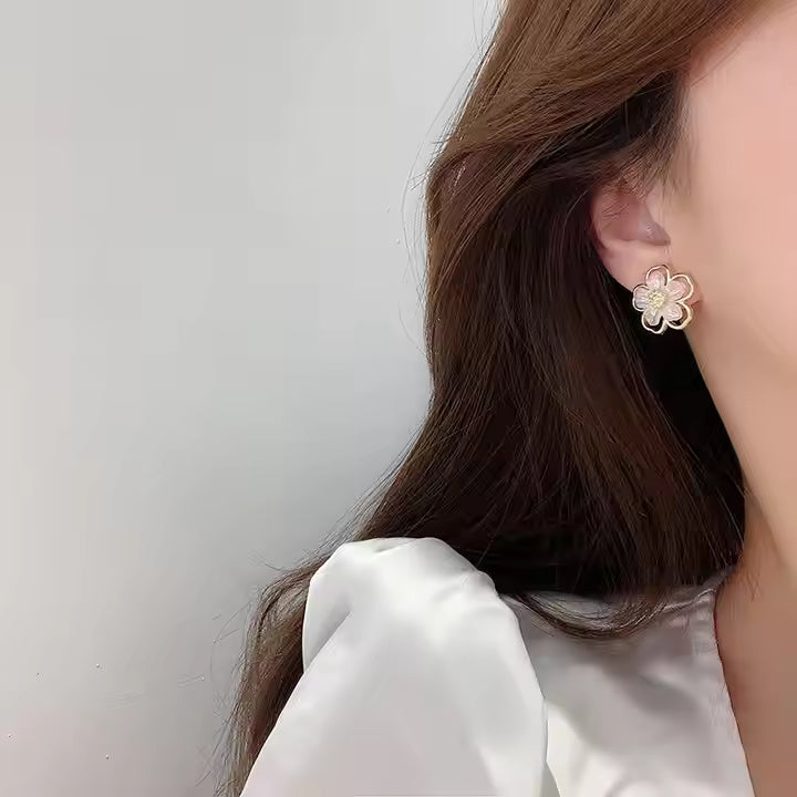 Petal Bloom Golden Finish Earrings