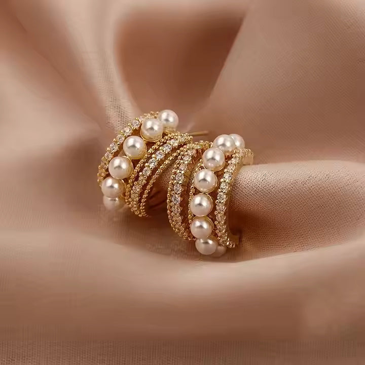 Ocean Arc Gold Plated Earrings
