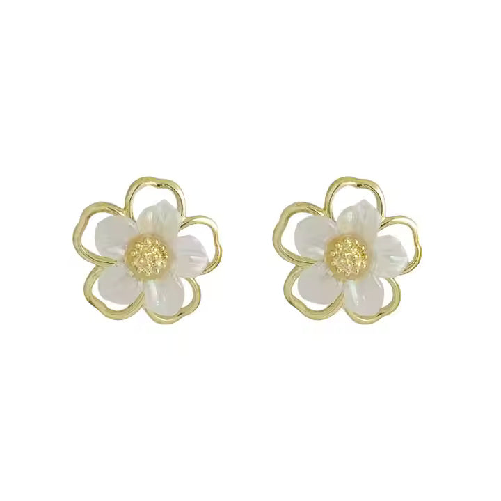 Petal Bloom Golden Finish Earrings