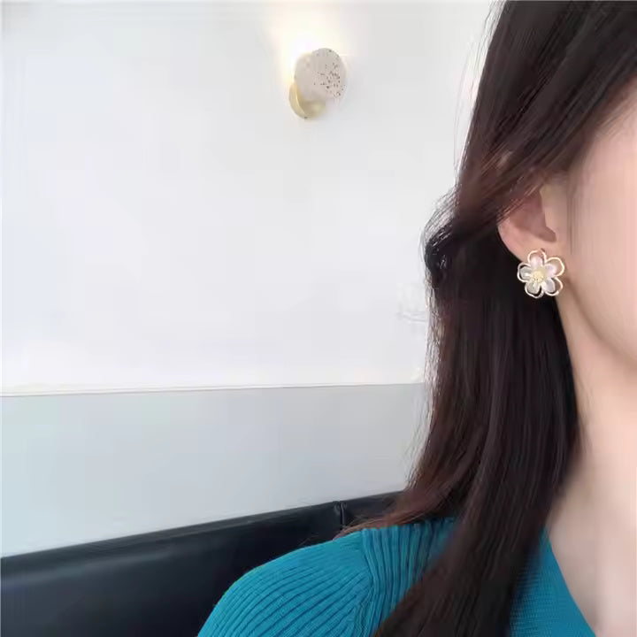 Petal Bloom Golden Finish Earrings