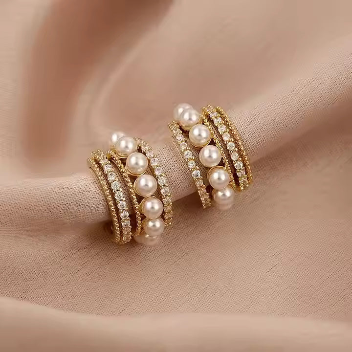 Ocean Arc Gold Plated Earrings