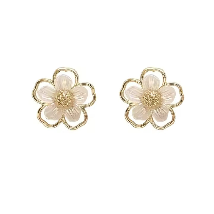 Petal Bloom Golden Finish Earrings