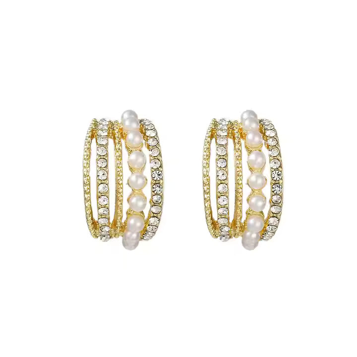 Ocean Arc Gold Plated Earrings