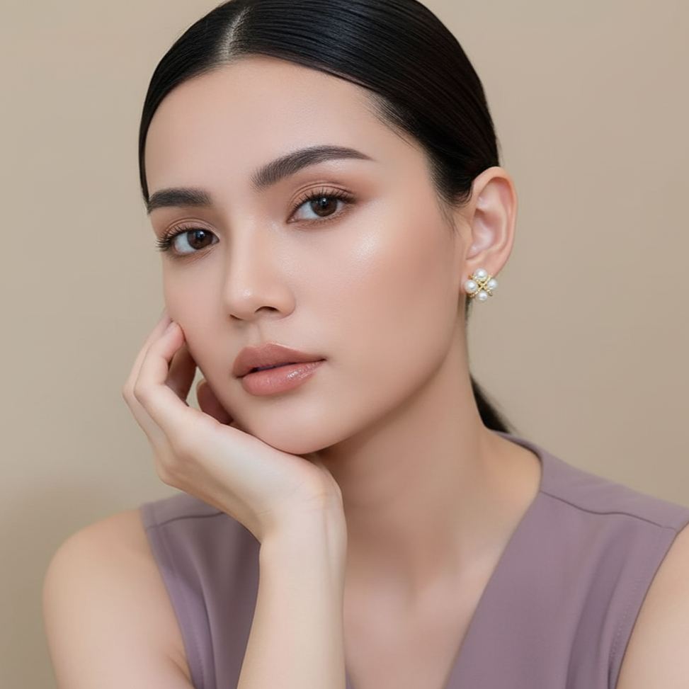 Radiant Square Pearl Earrings