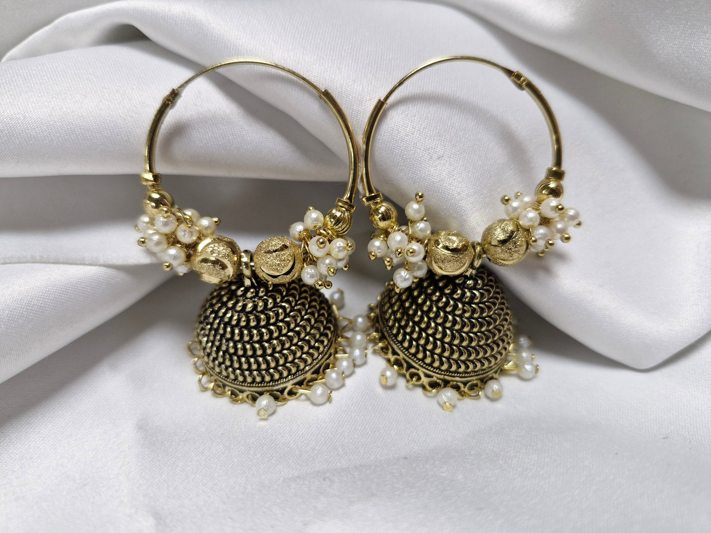 Gold Plated Premium Oxidized Jhumki