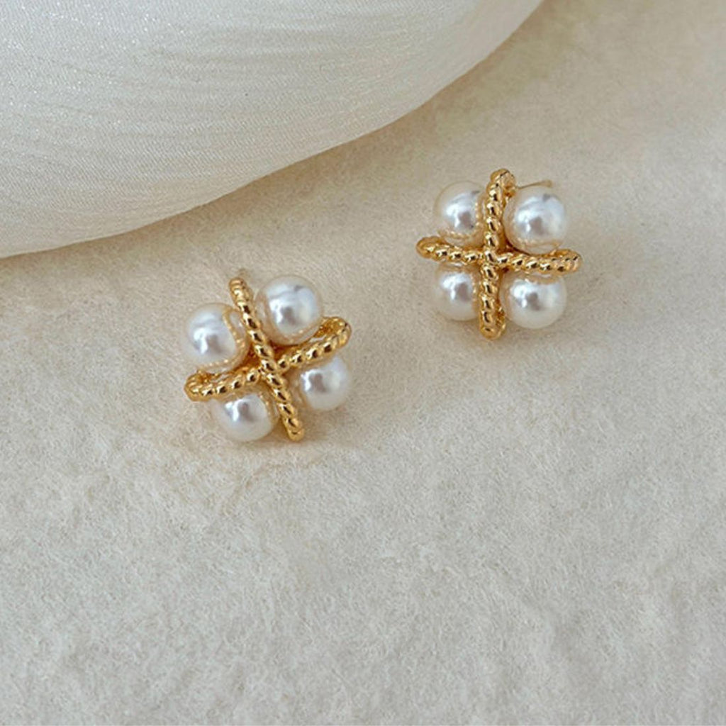 Radiant Square Pearl Earrings