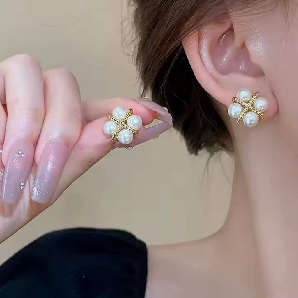 Radiant Square Pearl Earrings
