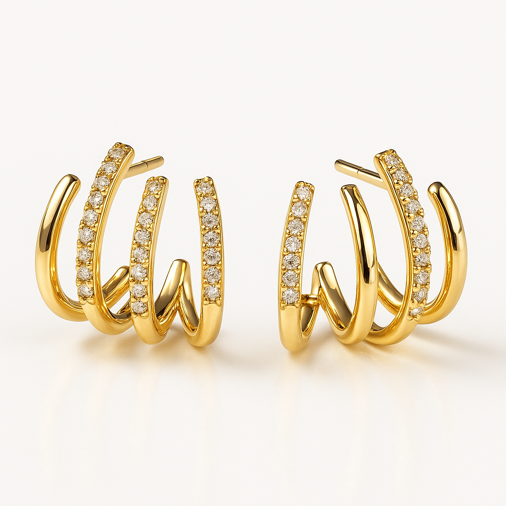 Twilight Spark Gold Finish Earrings