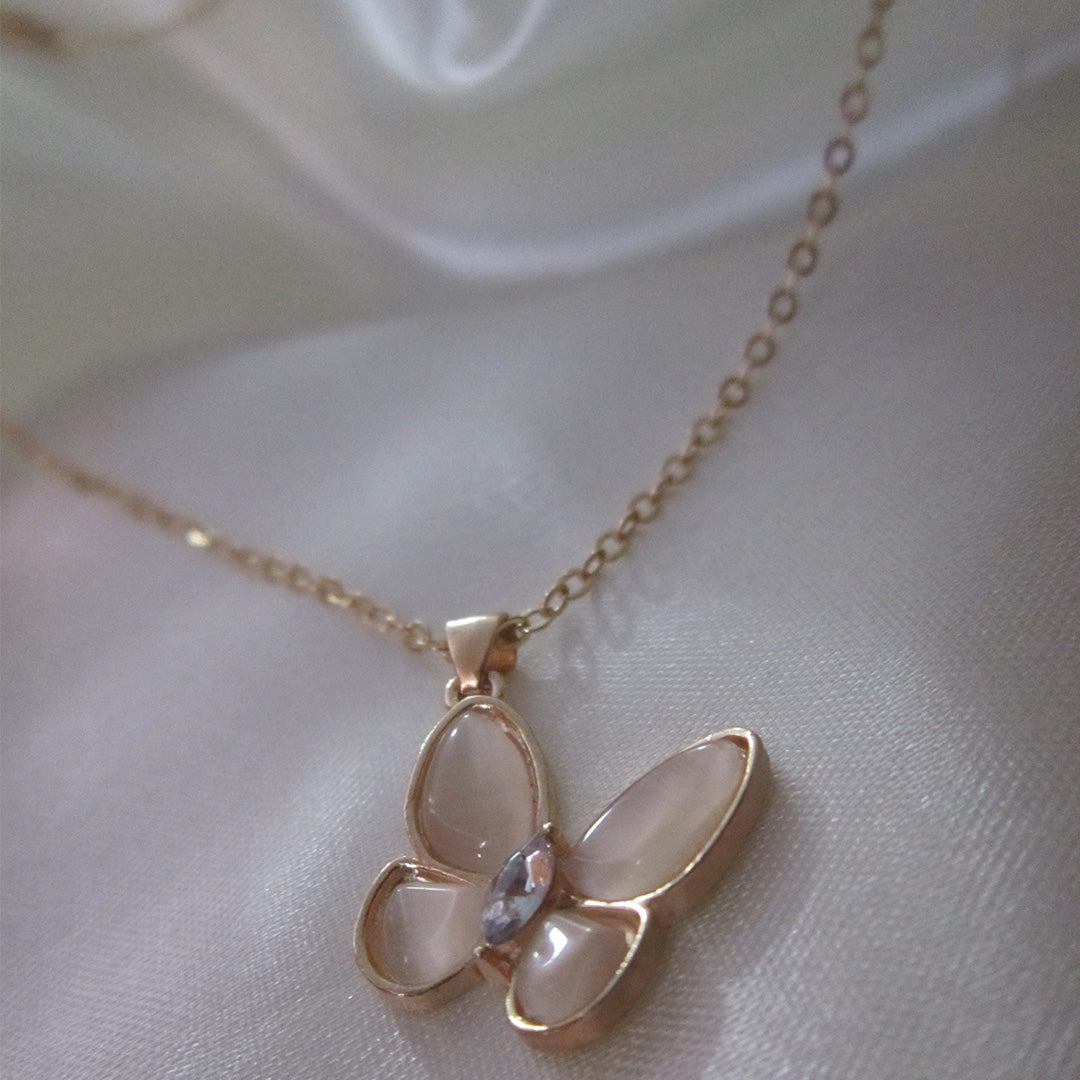 Butterfly Wings Premium Brass Pendant | Rose Gold