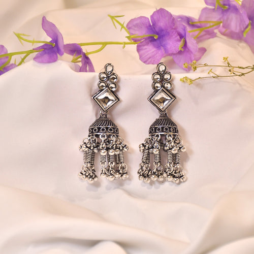 Amara Silver Oxidized Jhumki