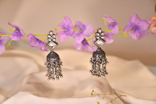 Amara Silver Oxidized Jhumki