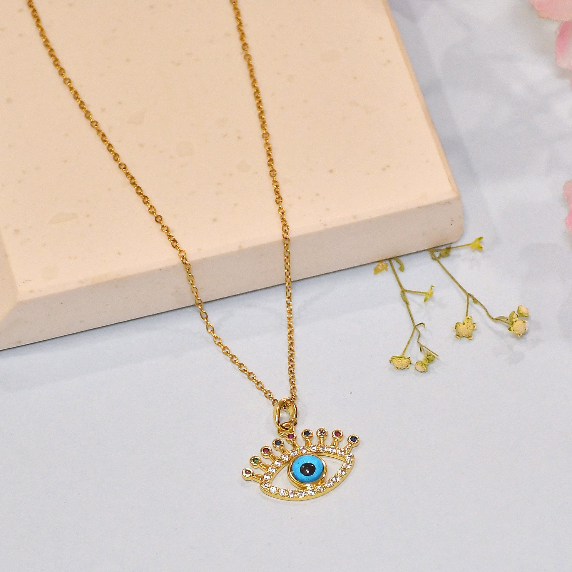 Evil Eye Gold Finish Pendant