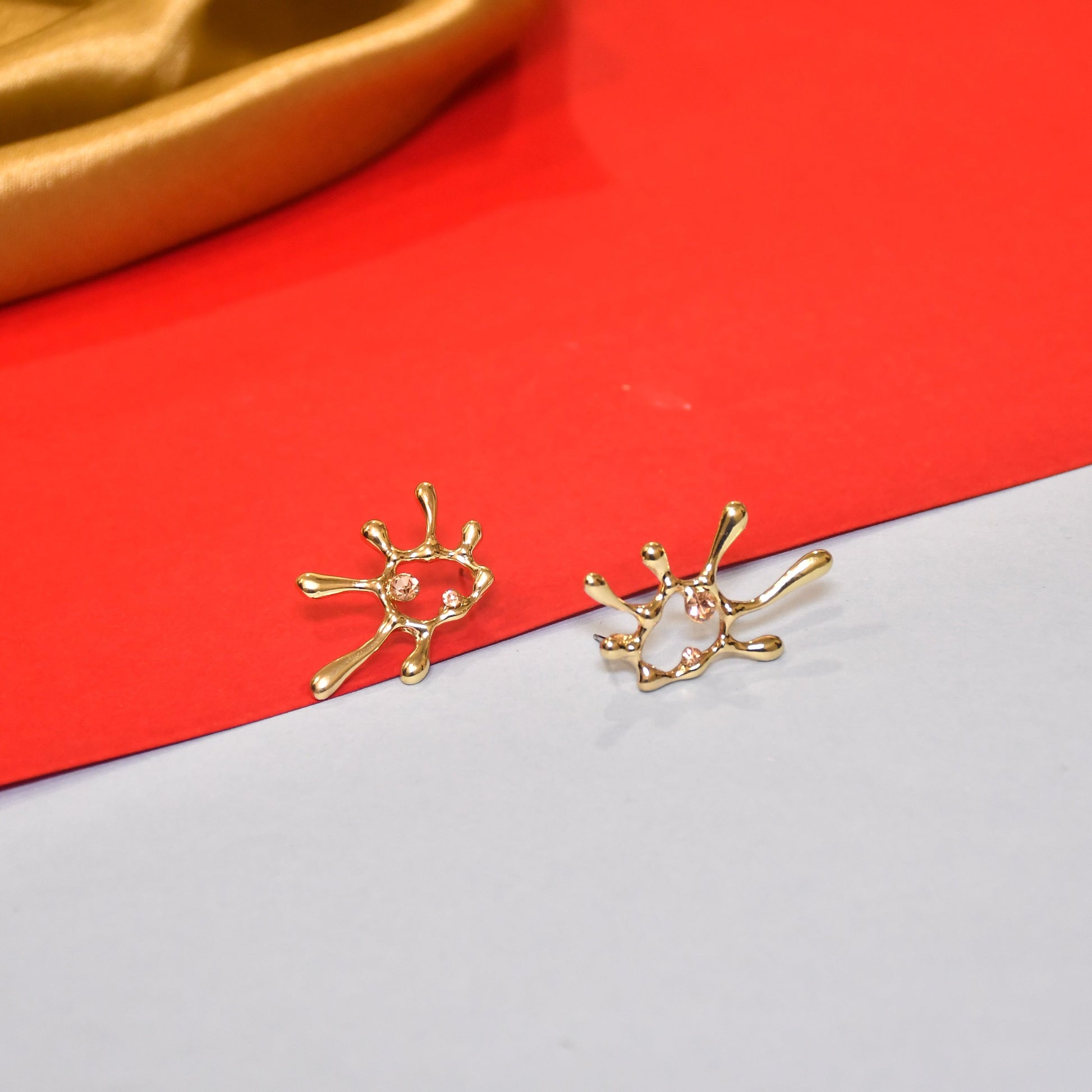 Dust Spark Gold Finish Earrings