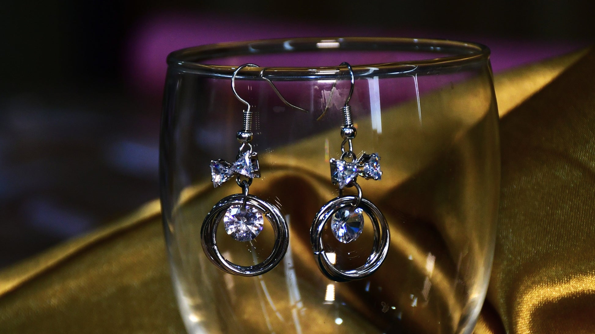 Halo Twist Silver and Gold Earrings