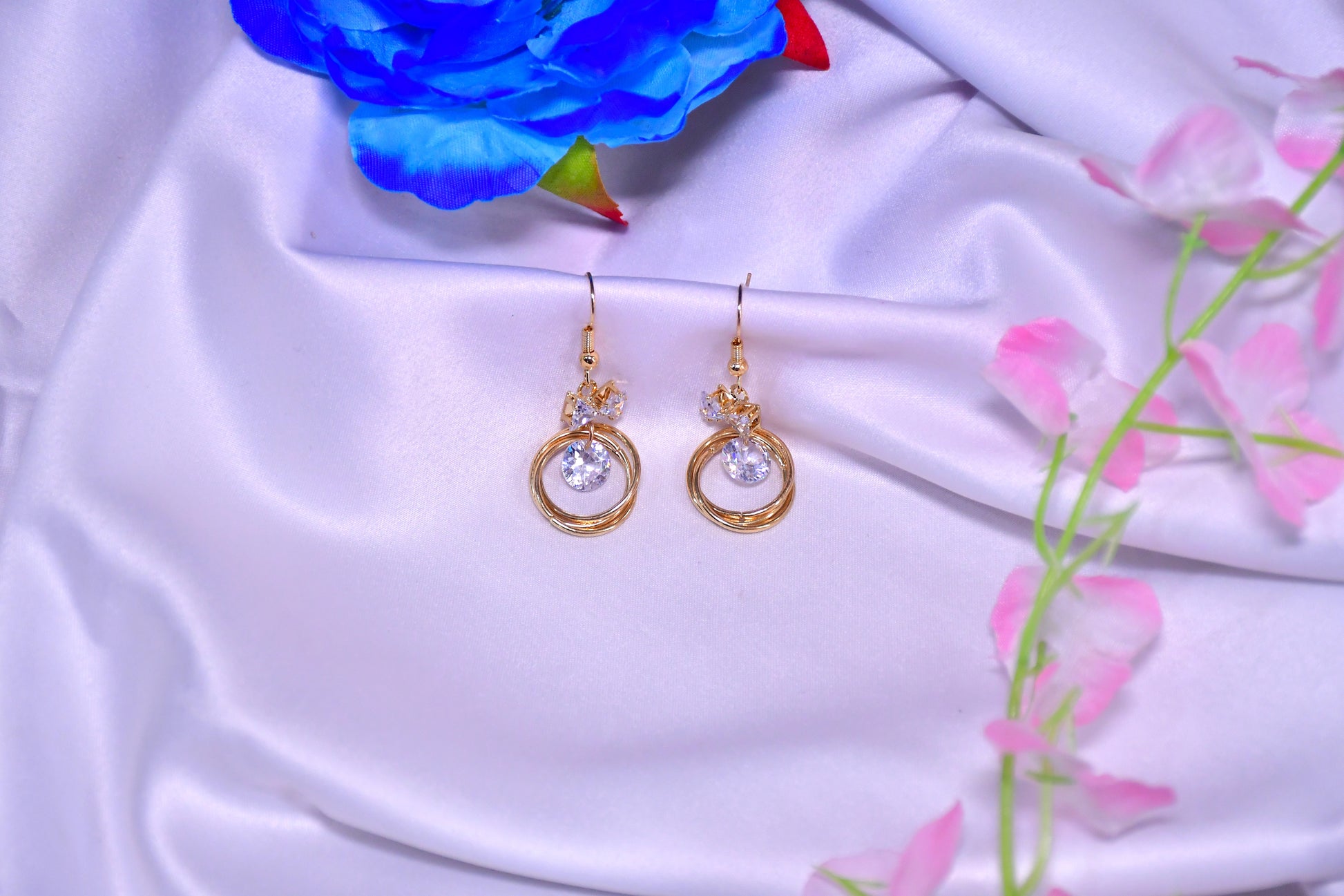 Halo Twist Silver and Gold Earrings