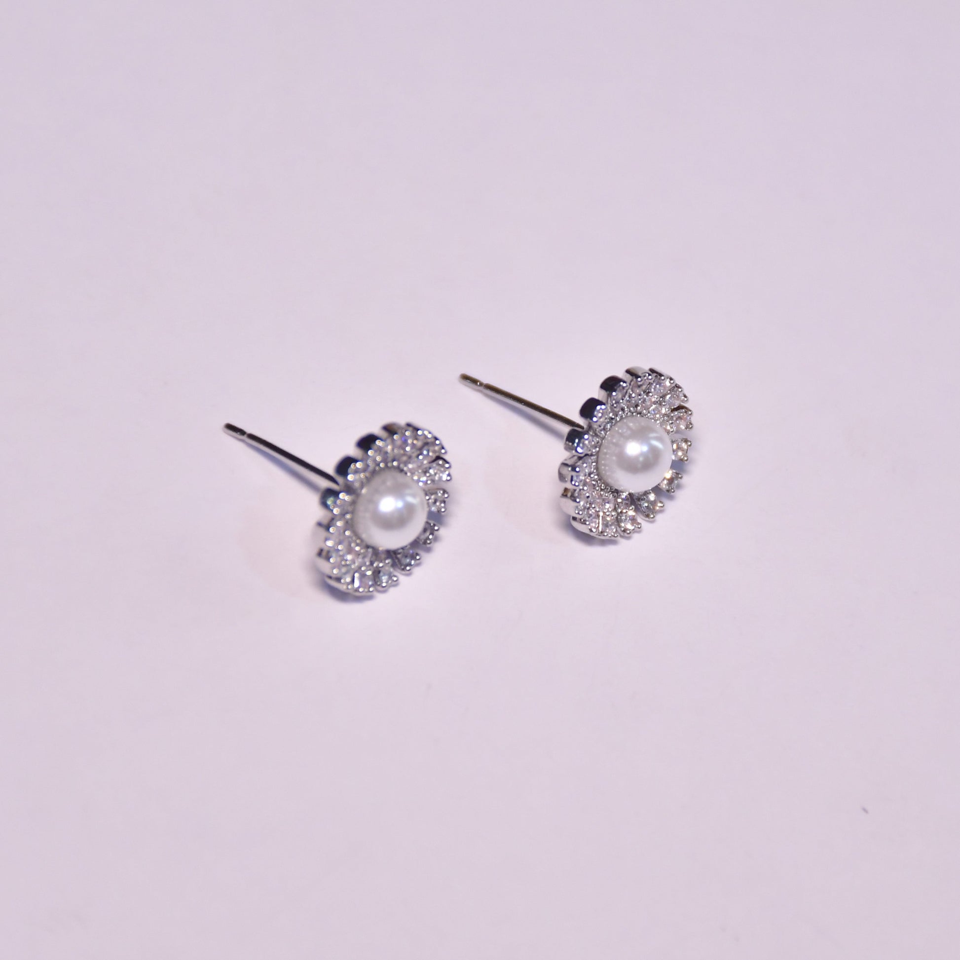 Auric Halo Silver Finish Earrings