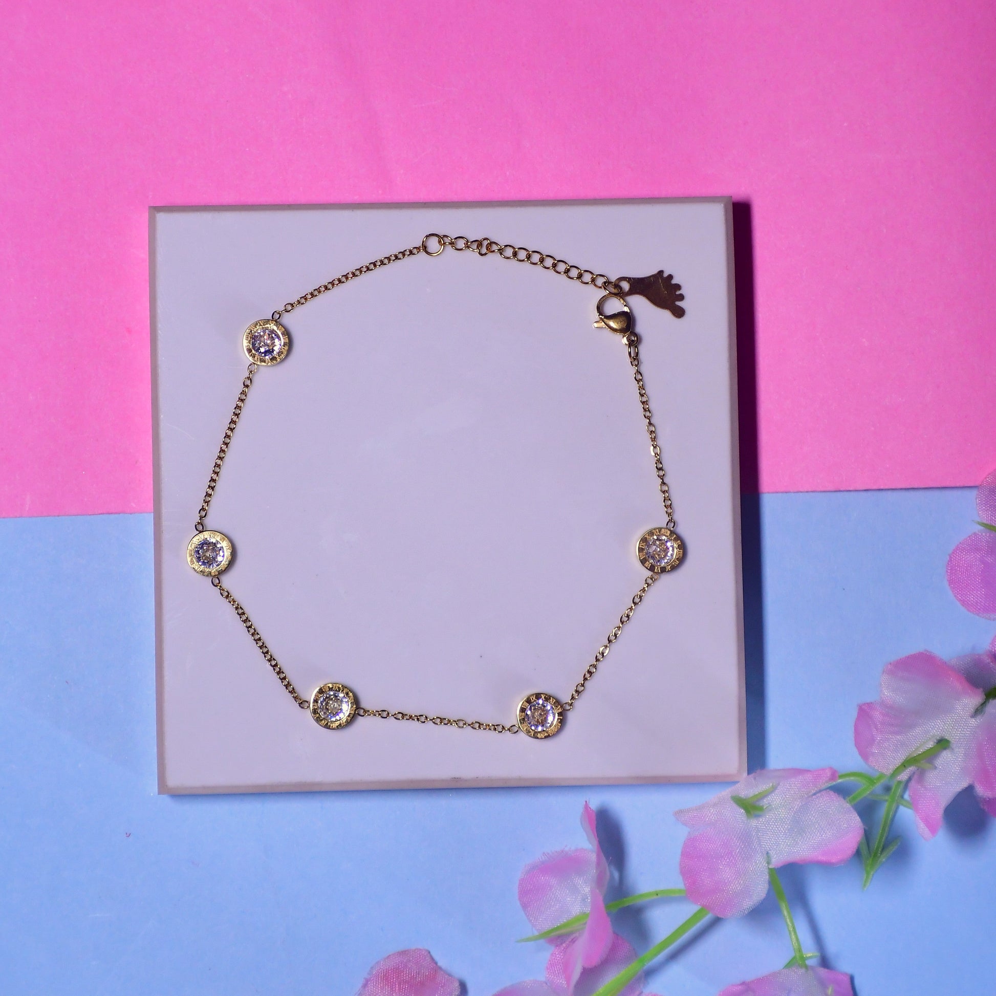 Gold Finish Circular Signia Bracelet