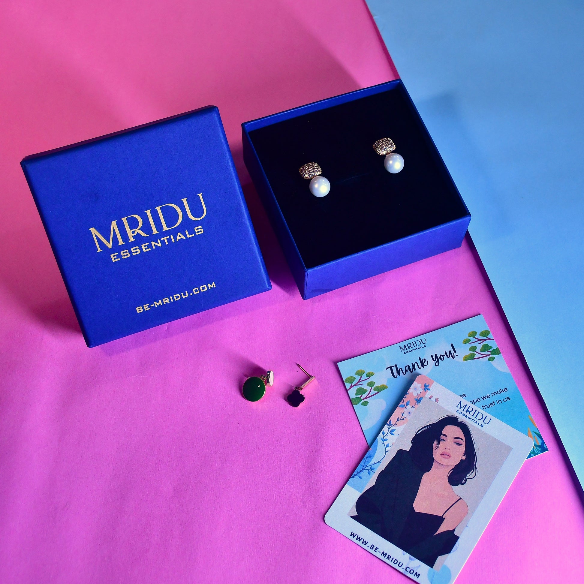 Sapphire Shine Rose Gold Earrings | Anti tarnish