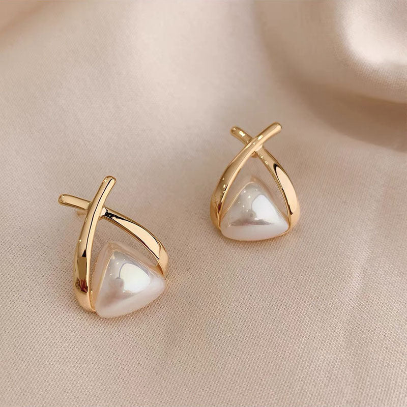 Tri Serene Gold Finish Earrings