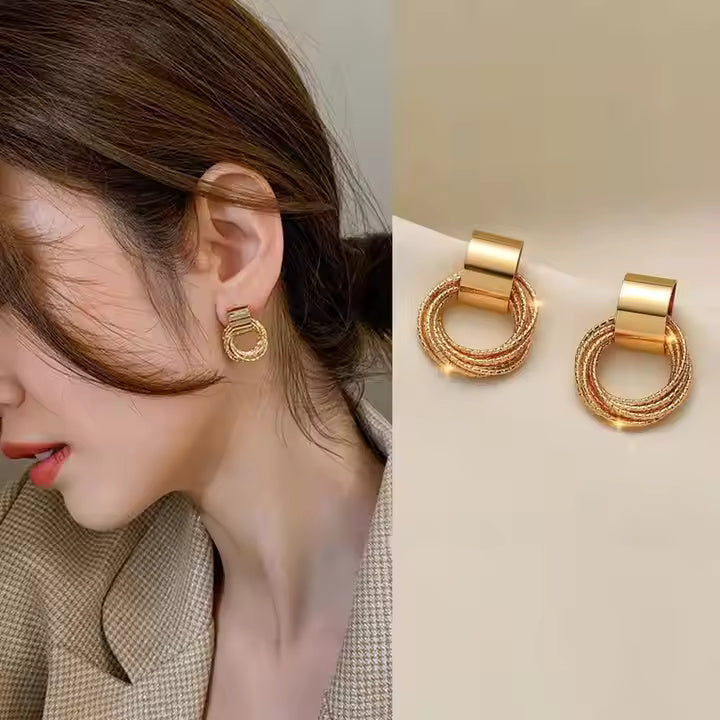 Gilded Loop Luxe Earrings | Golden