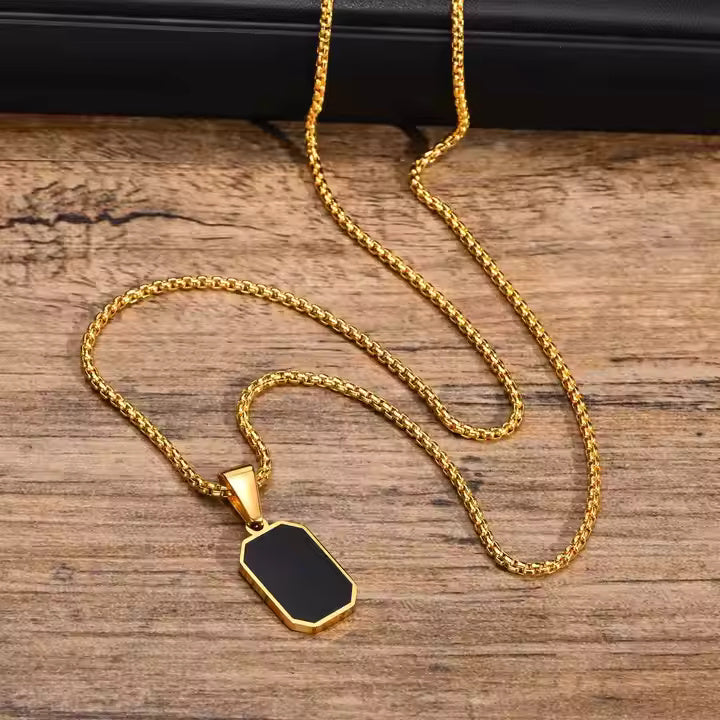 River Shadow Gold Finish Chain Pendant