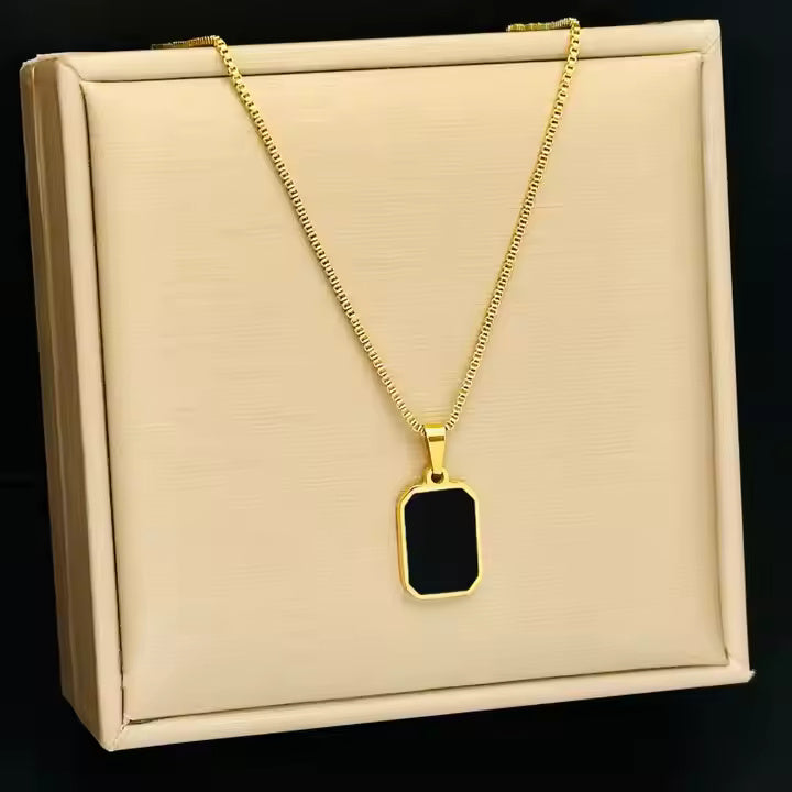 River Shadow Gold Finish Chain Pendant