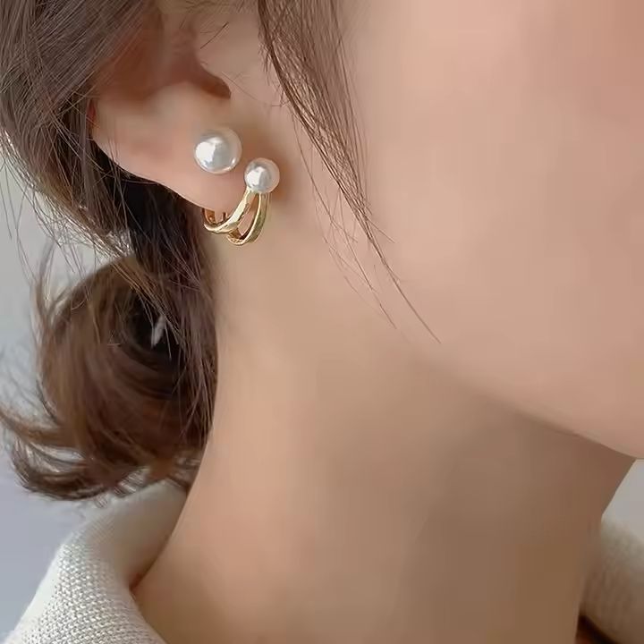 Golden Loop Korean Earrings