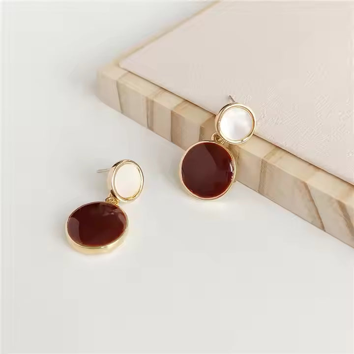 Crimson Corral Abstract Pearl Finish Earrings