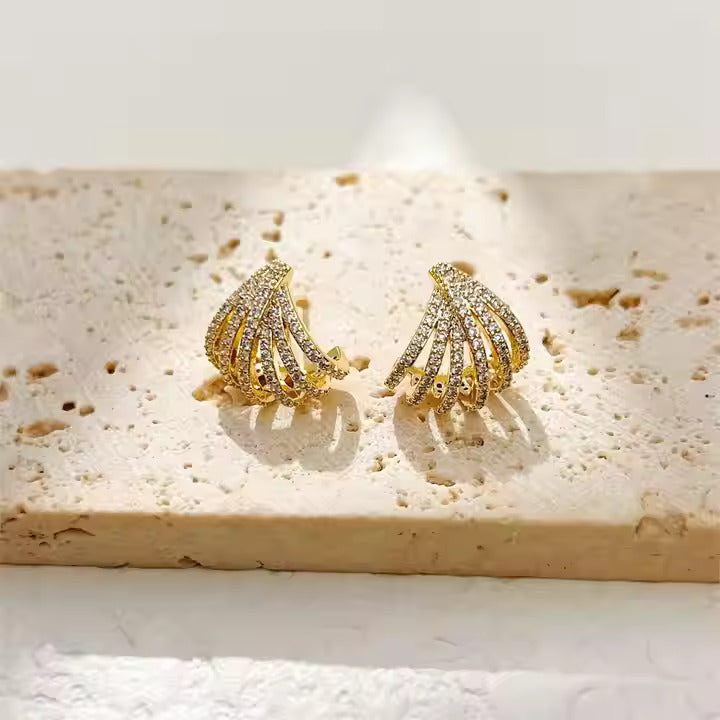 Eterna Grace Gold Finish Earrings