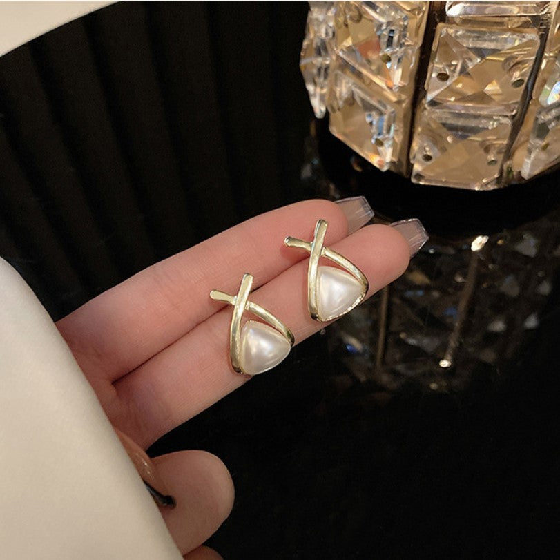 Tri Serene Gold Finish Earrings