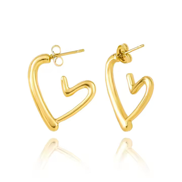 Sweetheart Clip-On Golden Finish Earrings
