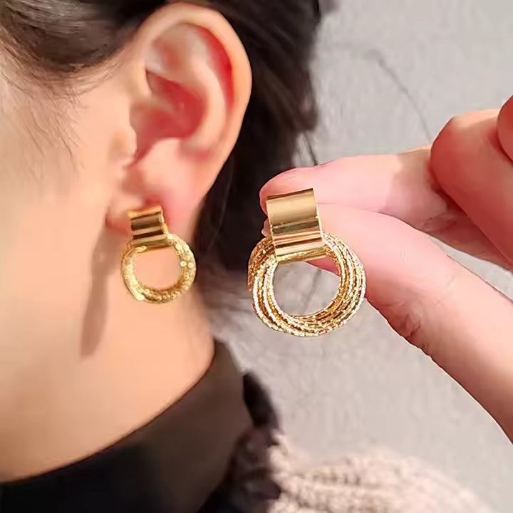 Gilded Loop Luxe Earrings | Golden
